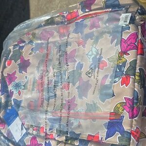 Vera Bradley, vintage print Grand Falling flowers neutral backpack. New w tags.